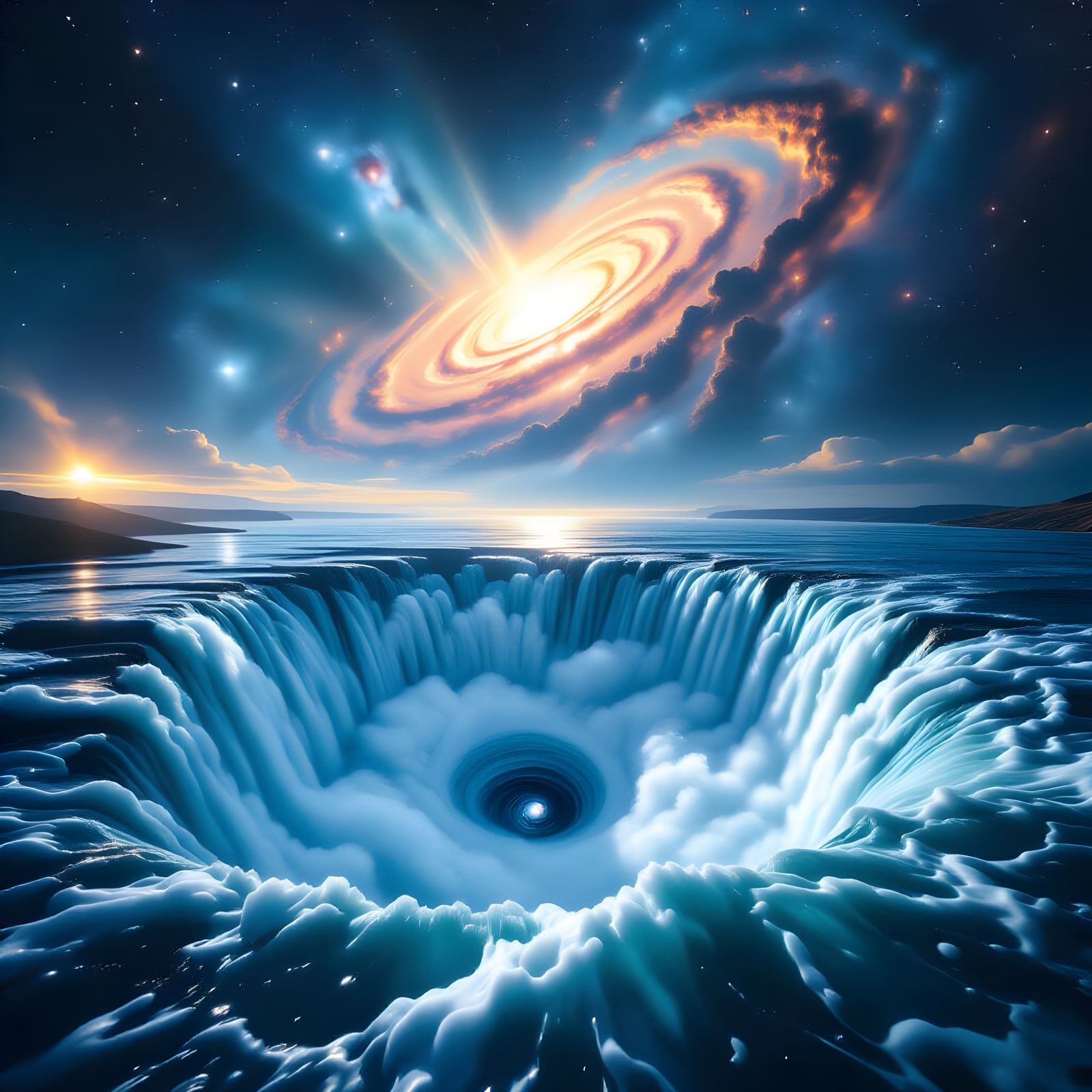 Galaxies Drain into a Cosmic Whirlpool - Cinematic Film Stil...