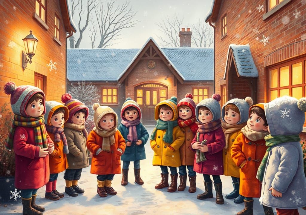 Children's Winter Fun in a Whimsical Wonderland