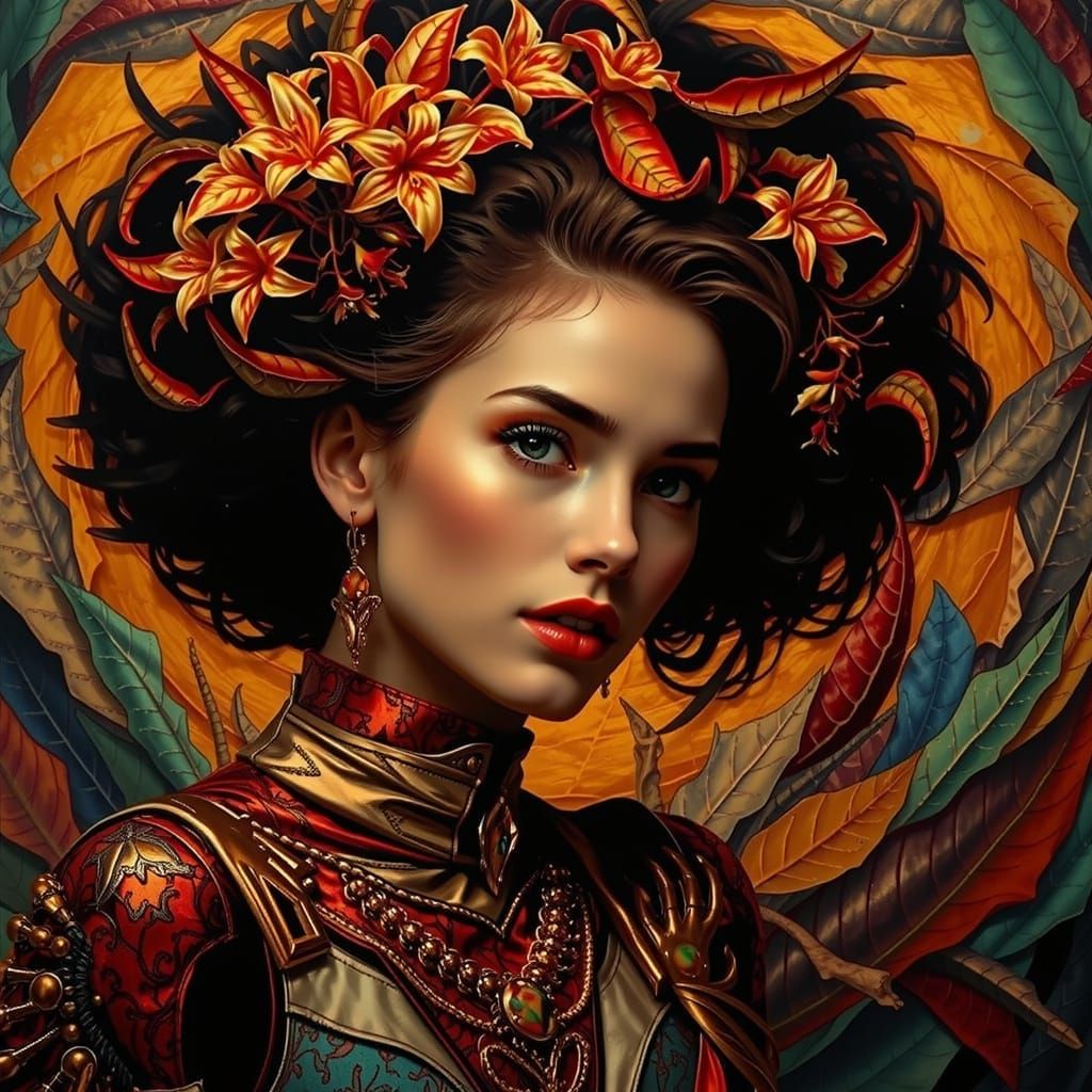 Hyperrealistic Botanical Tapestry with Vibrant Colors