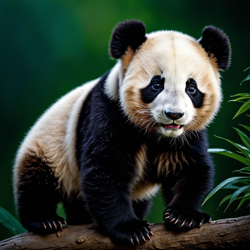 Hyperrealistic Baby Panda Portrait in Soft Light