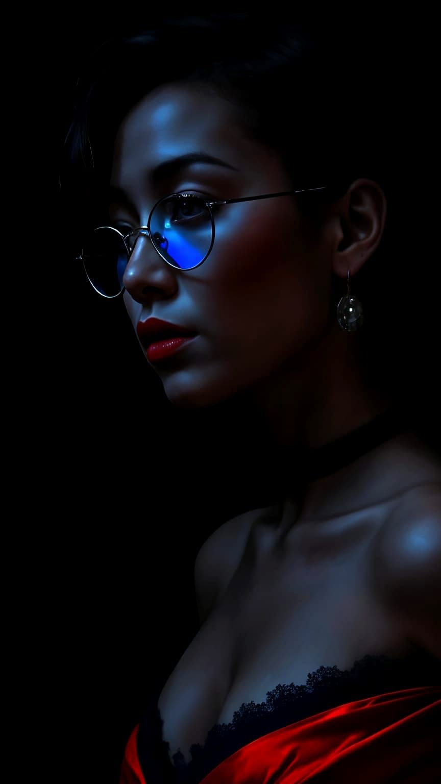 Elegantly Lit Silhouette of a Woman