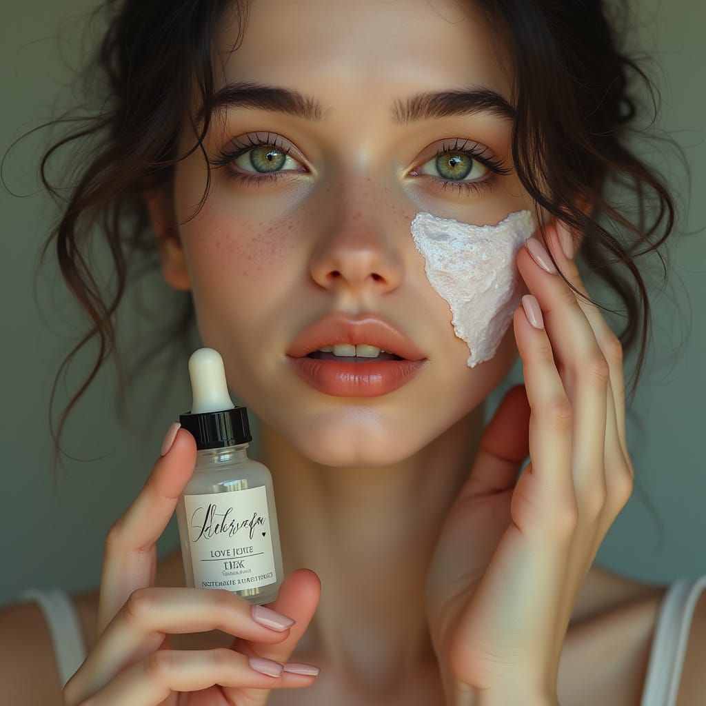 Ethereal Beauty Applying Enchanted Skincare