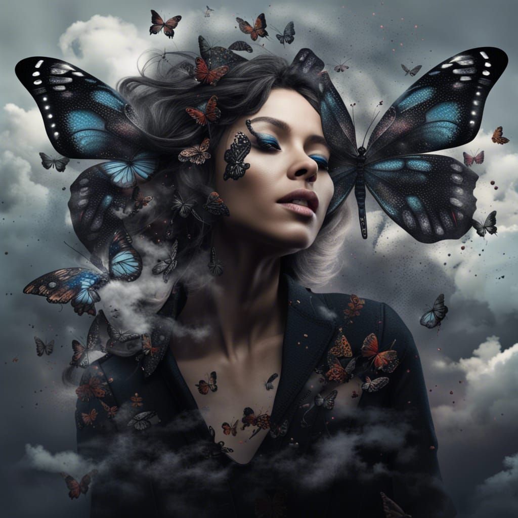 Butterfly Metamorphosis in a Fantasy Concept Art Style