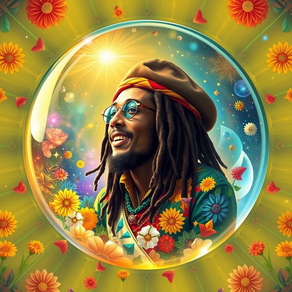 Reggae Legend in Vibrant Crystal Sphere