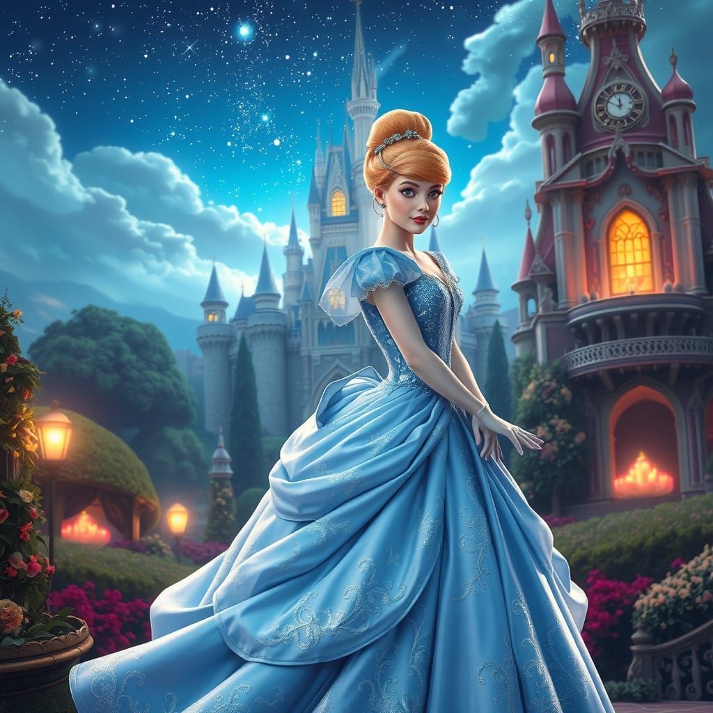 Cinderella in Vibrant Fantasy Landscapes