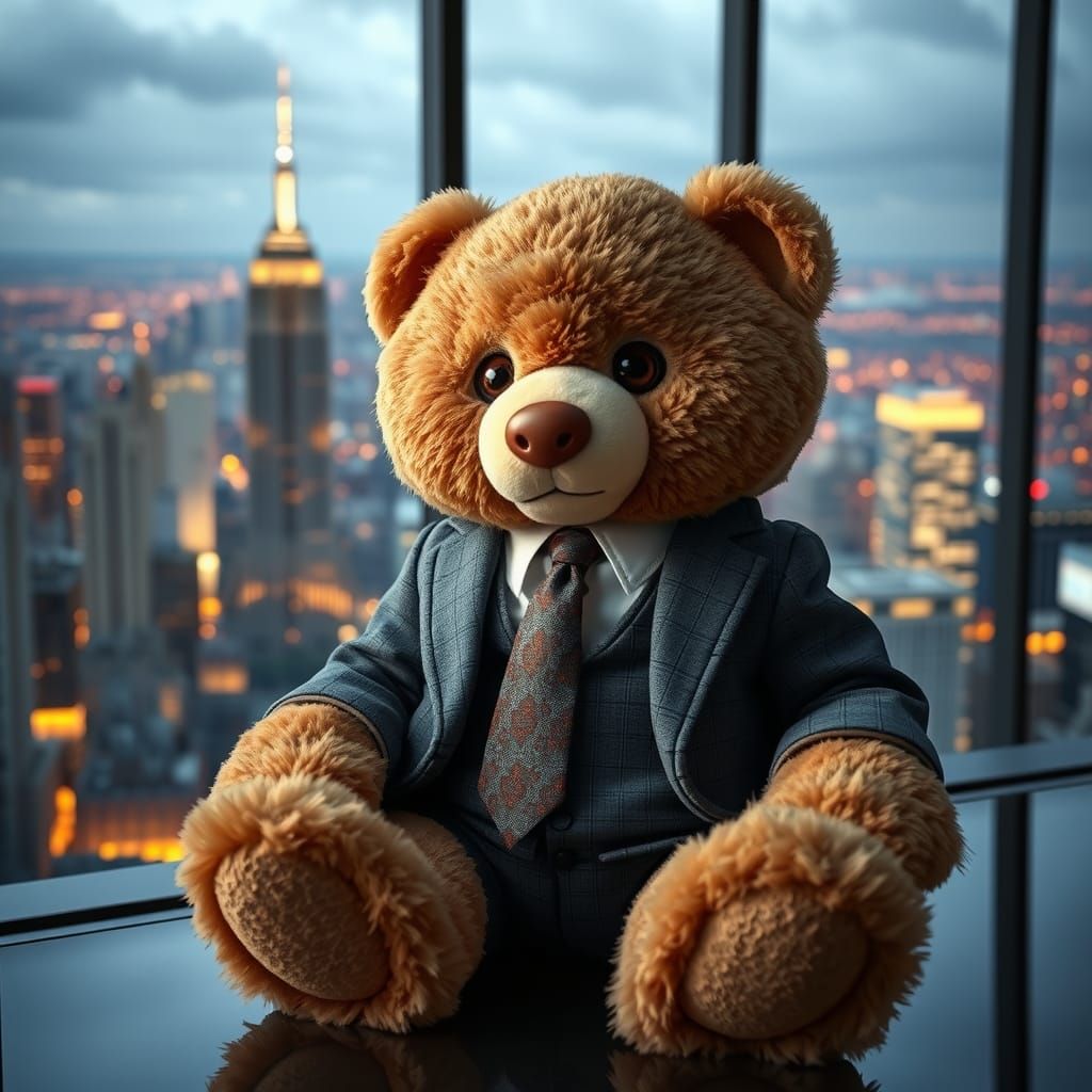 Teddy Bear in a Gordon Gekko Suit
