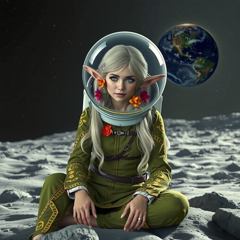 Enchanted Lunar Elf in Space Suit
