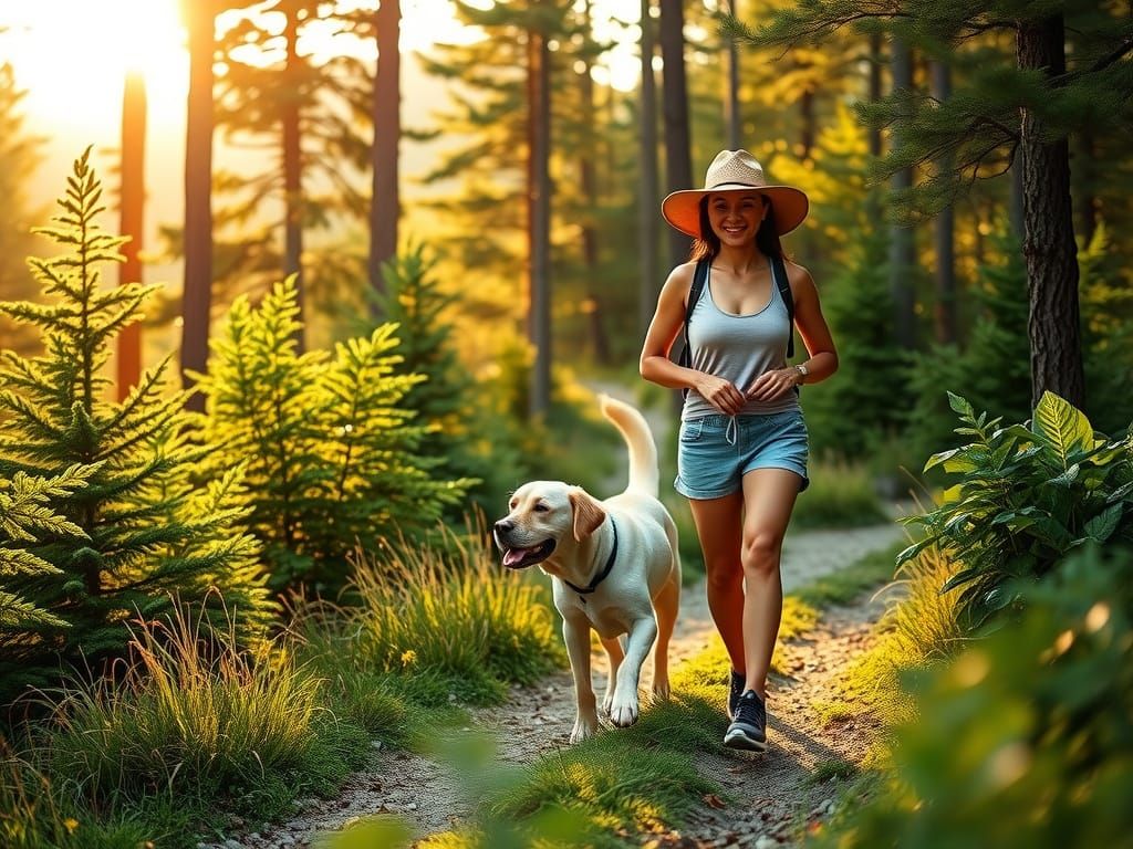 Summer Hike in a Lush Mountain Forest