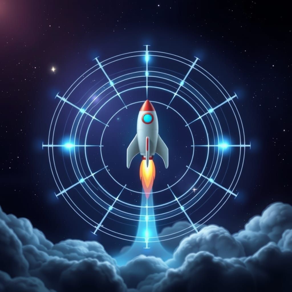 Holographic Rocket Diagram in Space