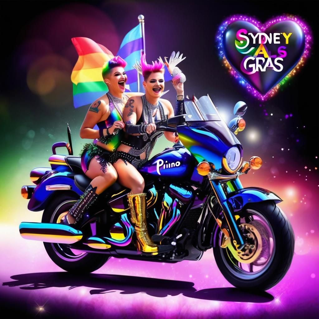 Dykes on Bikes: Sydney Mardi Gras Illustration