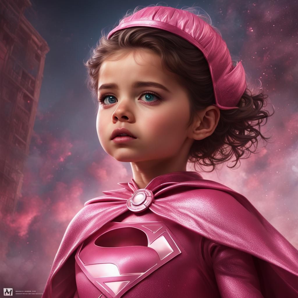 Toddler Superhero Girl in Detailed Fantasy Art