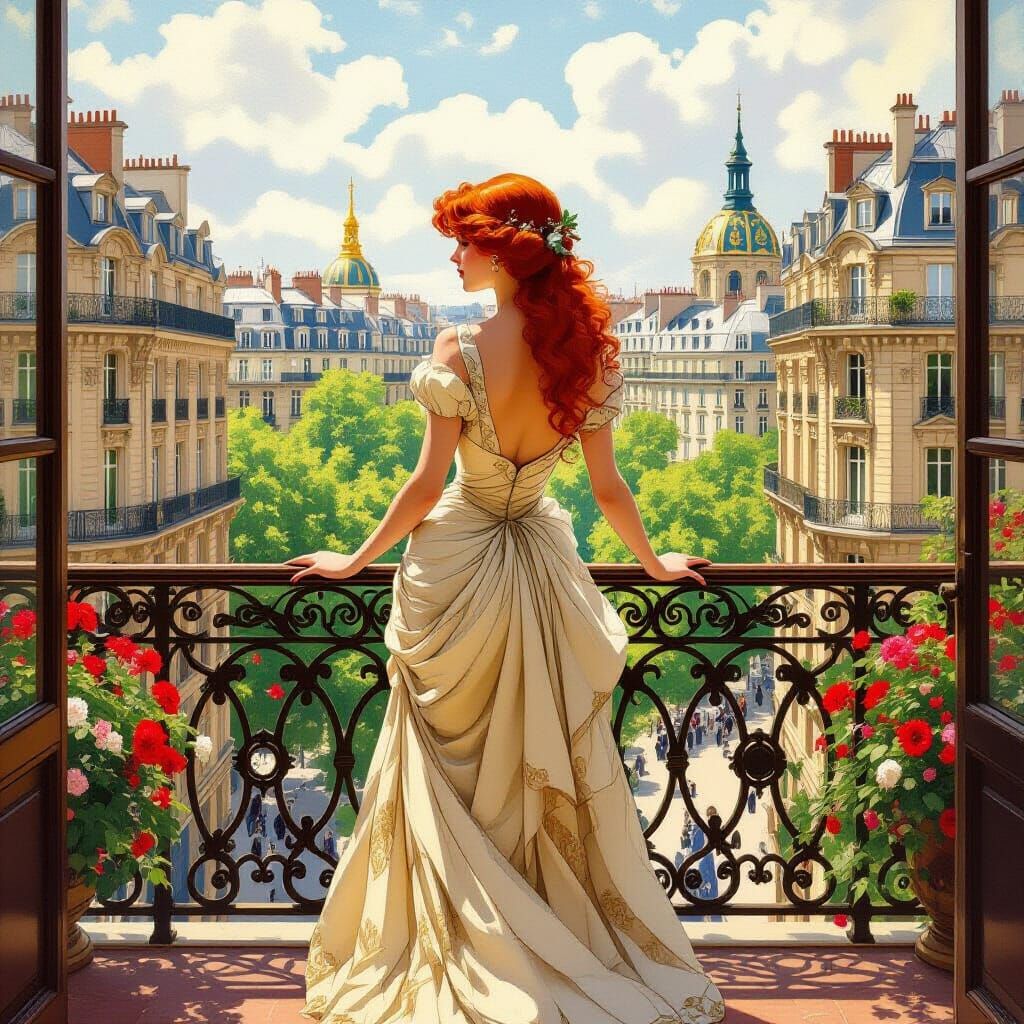 Parisian Beauty in Art Nouveau Style