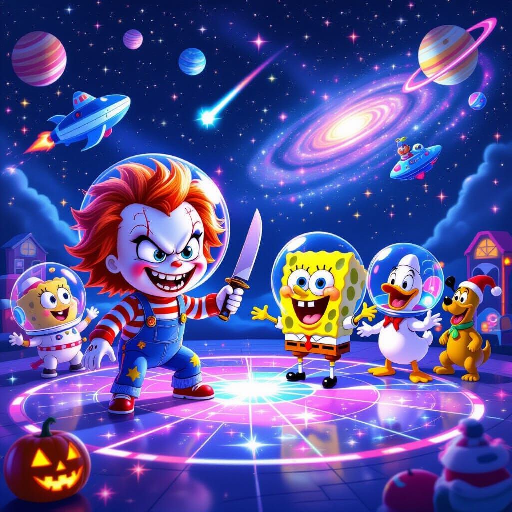 Chucky Visits SpongeBob in Outer Space 3D Animation