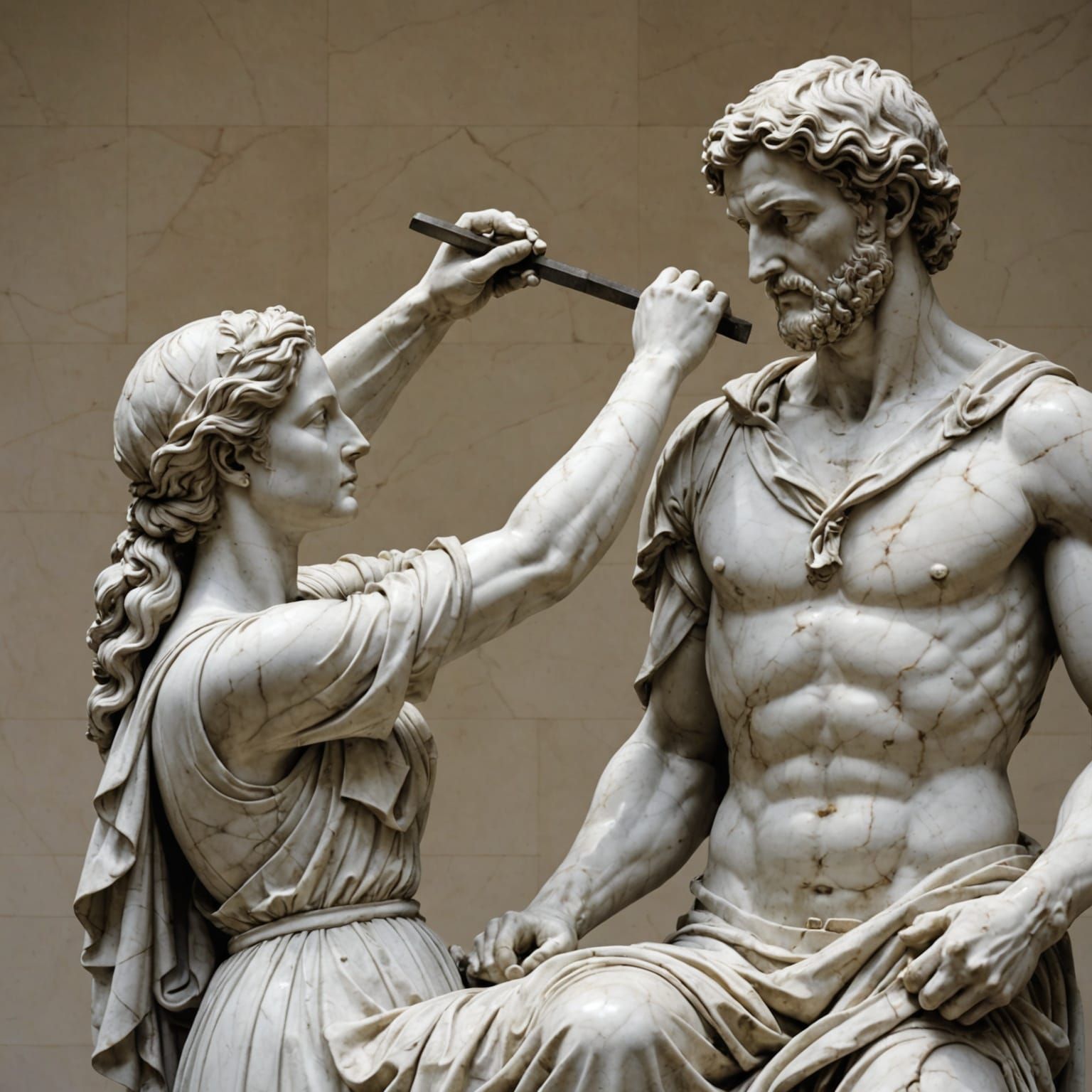 Grieving Sculptor Finds Crack in Marble Statue