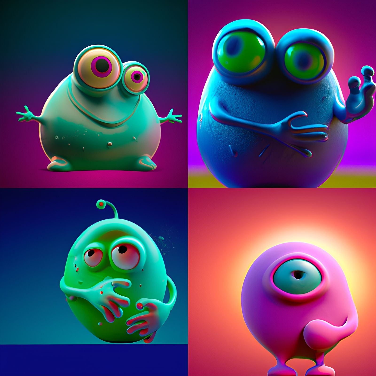 Friendly Alien Blob Offers a Hug: Pixar Style