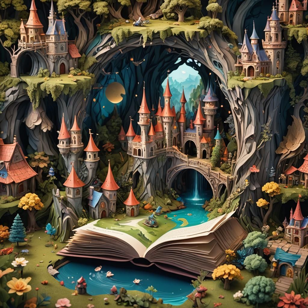 Fairytale Pop-Up Book in Detailed Matte Painting