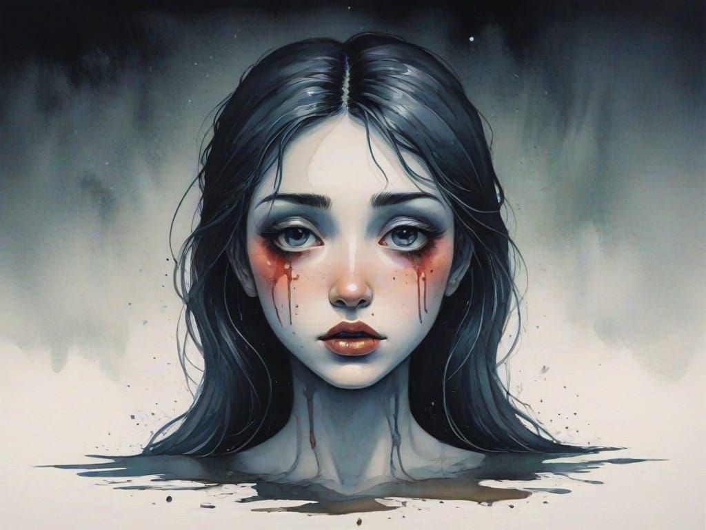 Surreal Watercolor Portraits of Melancholy Whispers