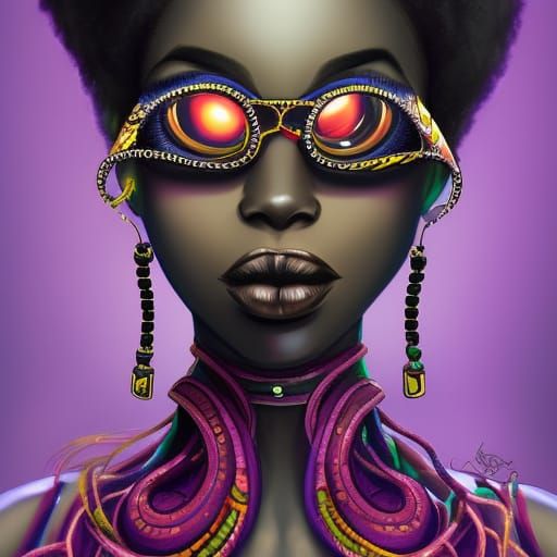 Eldritch Splash Art of a Black African Girl