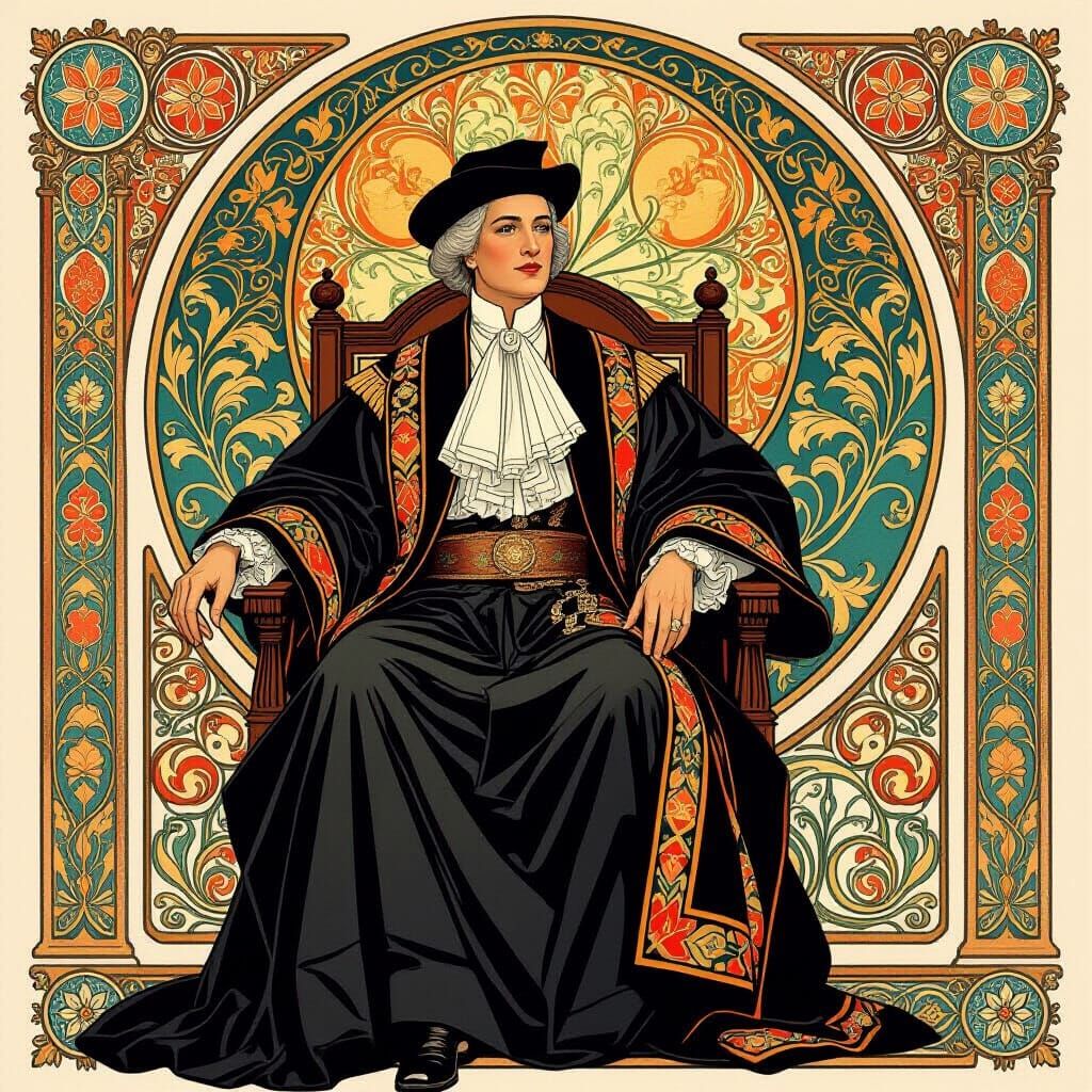 Elegant Judge in Art Nouveau Style Setting