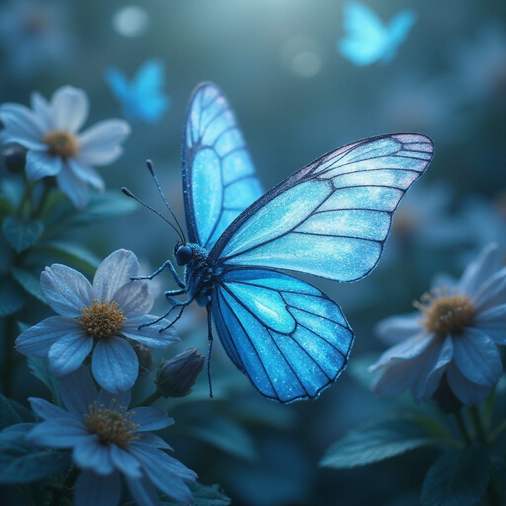 Surreal Butterflies Dance in Shimmering Stained Glass