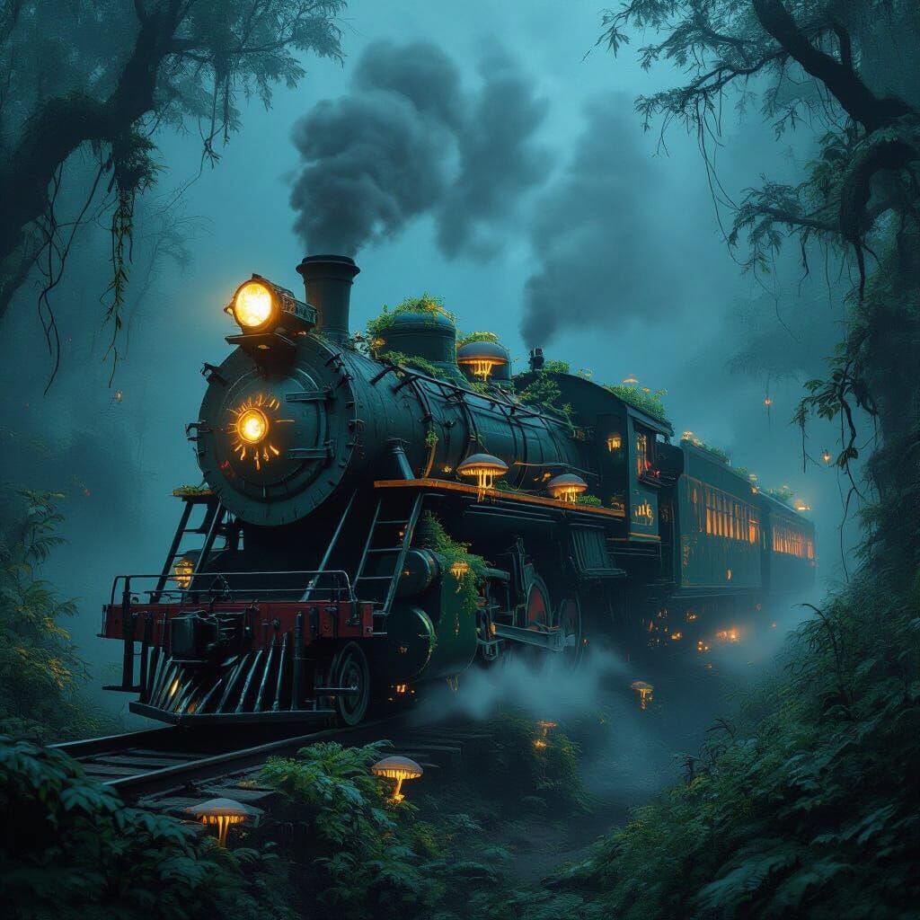 A colossal, ancient locomotive,