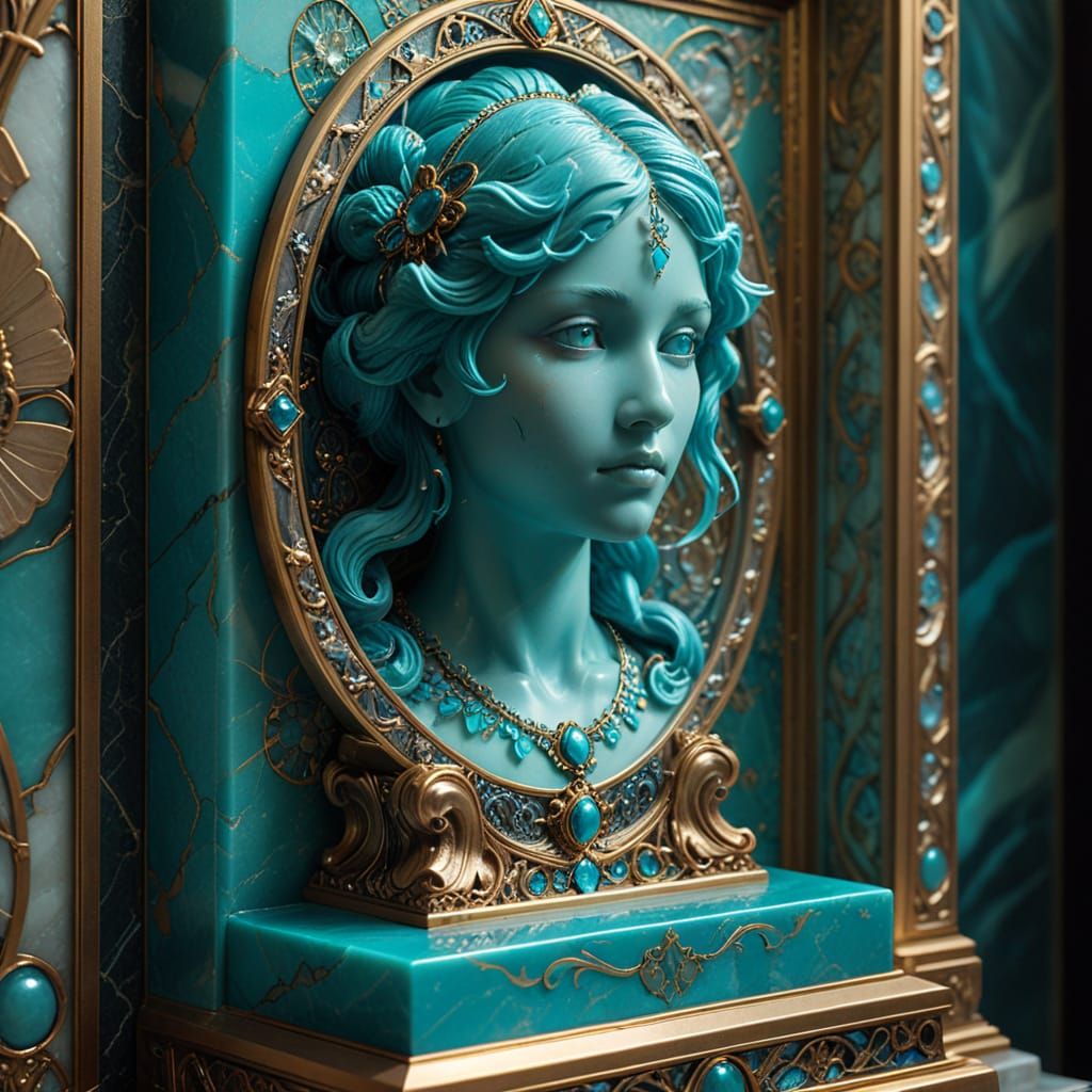 Mystical Gemstone in Art Nouveau Style