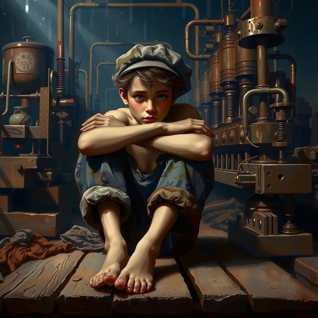 Melancholic Anime Girl on Rainy Balcony at Dusk