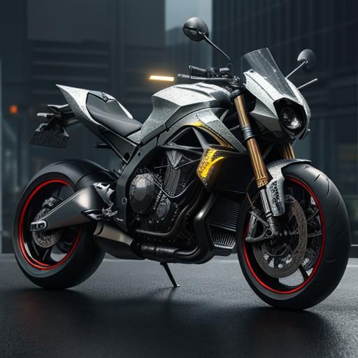 Futuristic Sci-Fi Motorbike with Intricate Mech Details