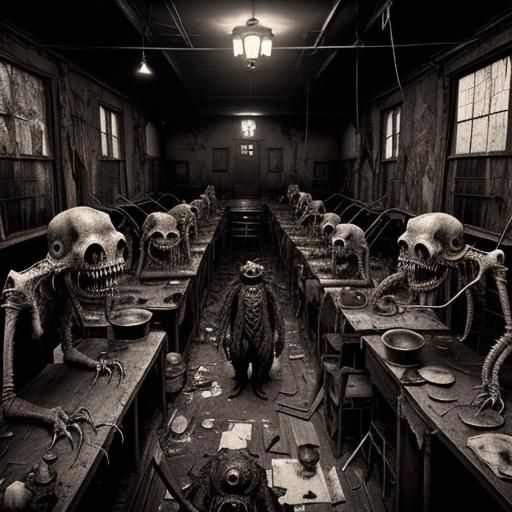 Vicious Undead Monsters in Derelict Laboratory