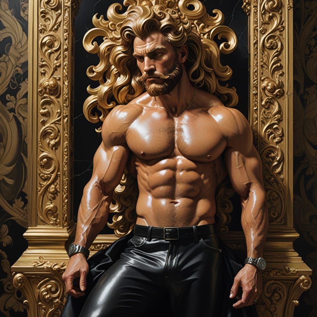 Hyperrealist Muscular Man in Impressionist Style