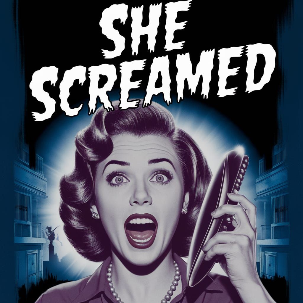 Retro Horror Movie Poster: She Screamed