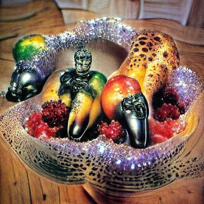 Glitter Fruit Bowls in Maximalist Style