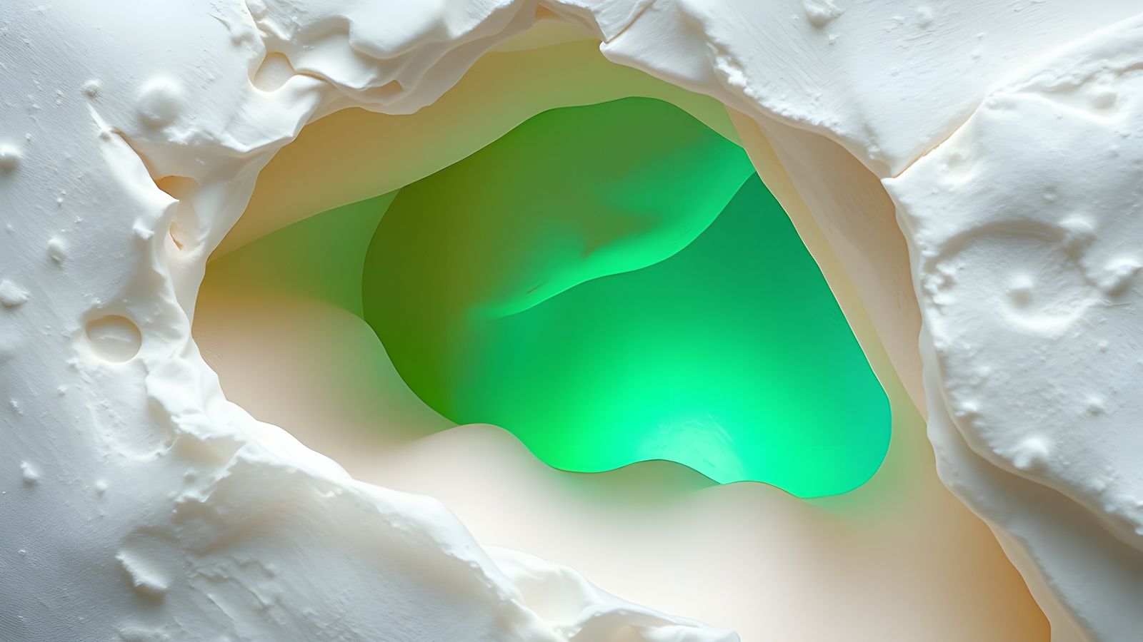 Luminescent Abstract Aerogel Rock in Expressionist Style