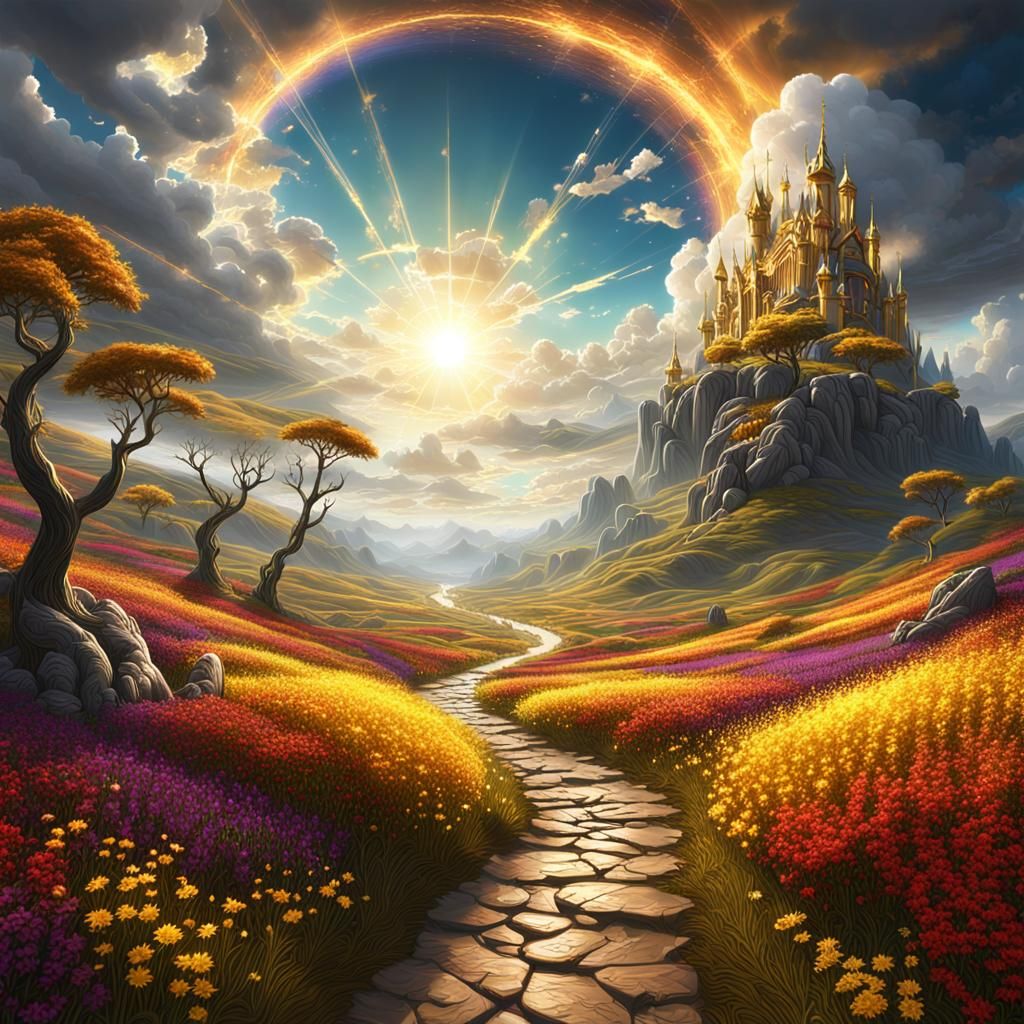 Colorful Landscape with Intertwining Paths in Unreal Engine