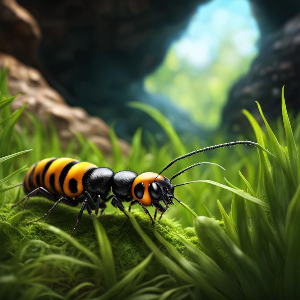 Ant's-Eye View of Caterpillar with Human Eyes