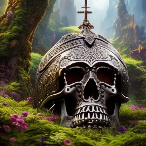 Skull Knight in Armor: Photorealistic 4K Photography