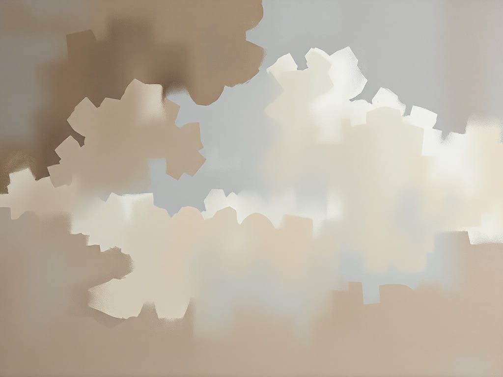 Ultraminimal Cloudy Sky Panorama in Light Brown and Bluish-G...