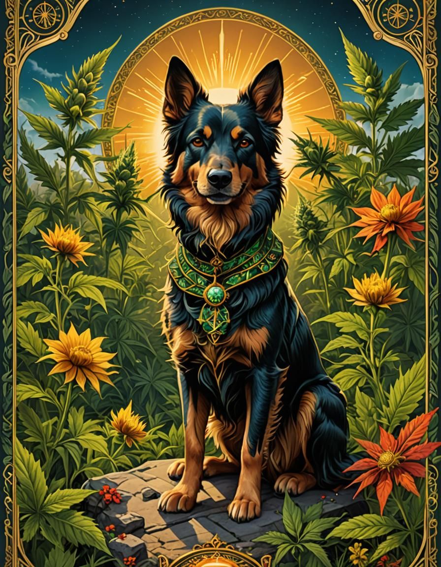 Cannabis Tarot: The Fool Card in Detailed Painting