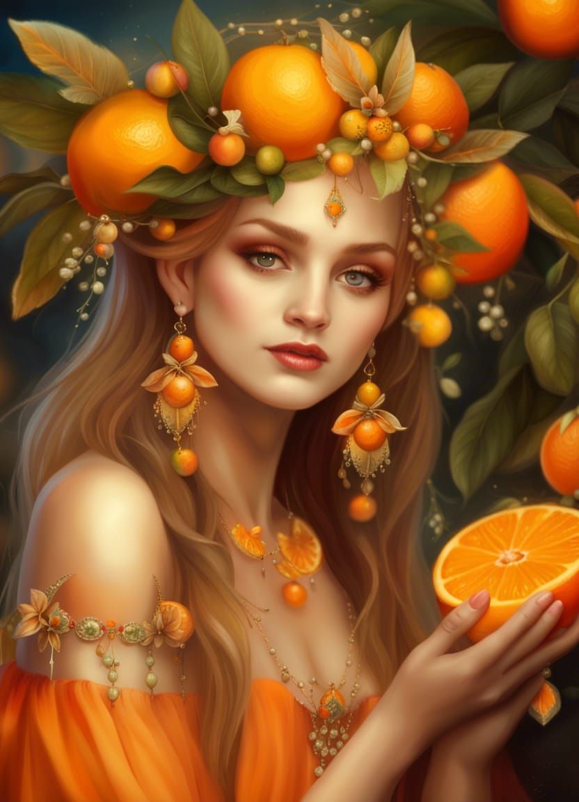 Fairy with Golden Diadem and Oranges