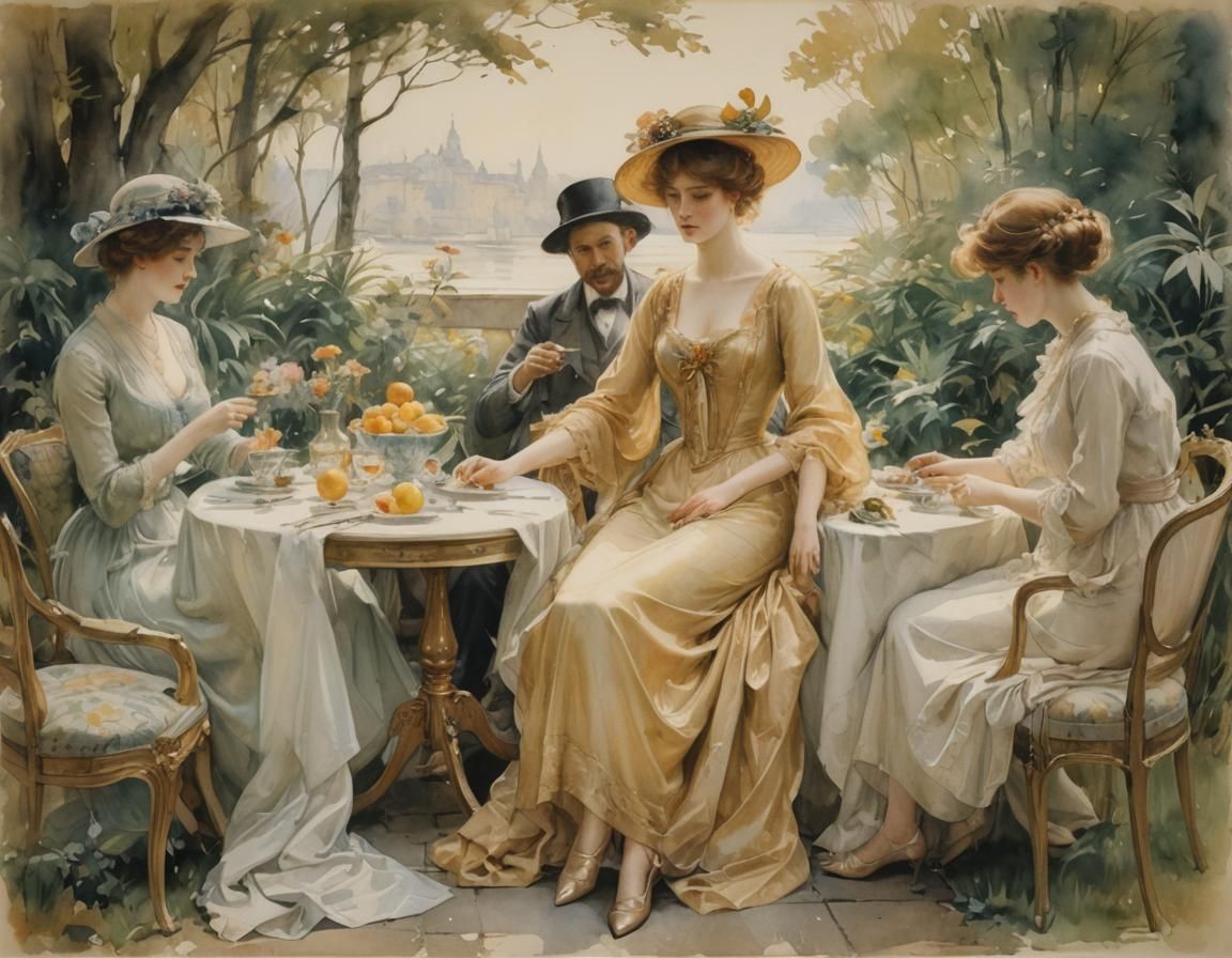 Floral Arrangement in Watercolor and Ink Style