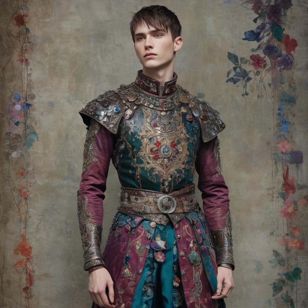 Handsome Knight Portrait in Rich Jewel Tones
