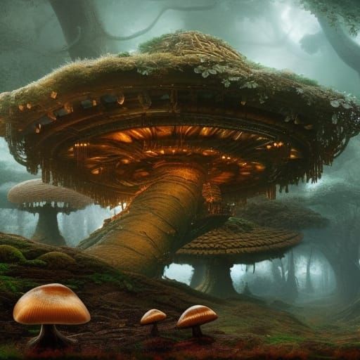 Epic Mushroom Digital Matte Painting