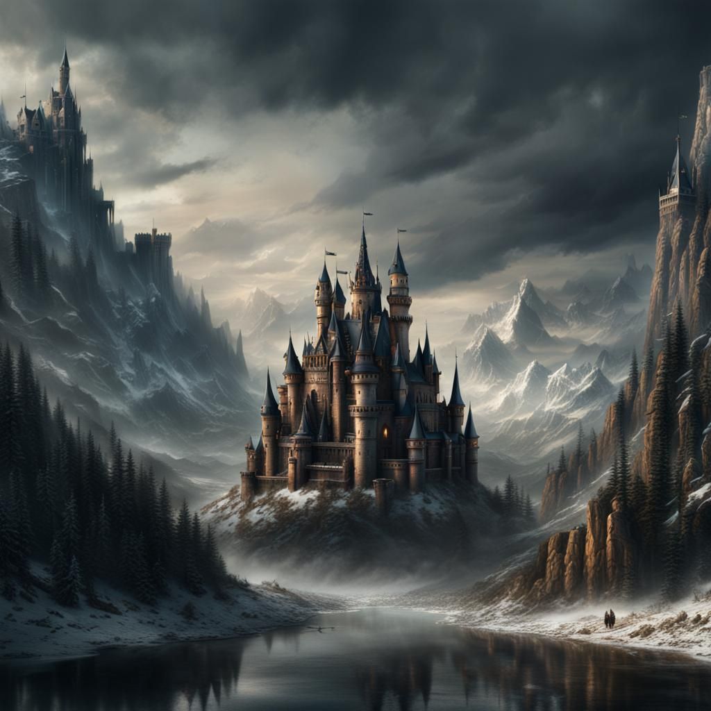 Epic Castle Digital Matte Painting