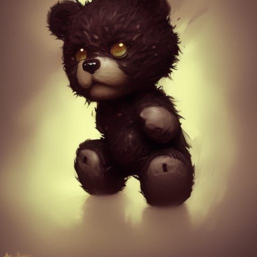 Demonic Chibi Teddy Bear Portrait in 8K