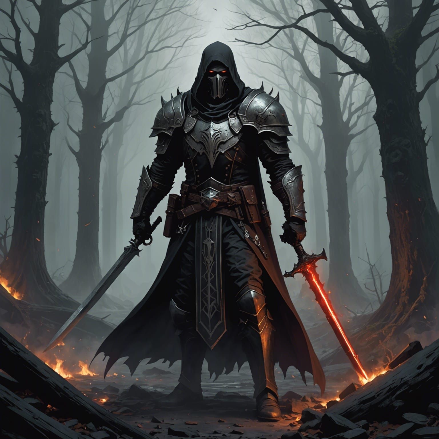 Grimdark Fantasy Scene in Painterly Style