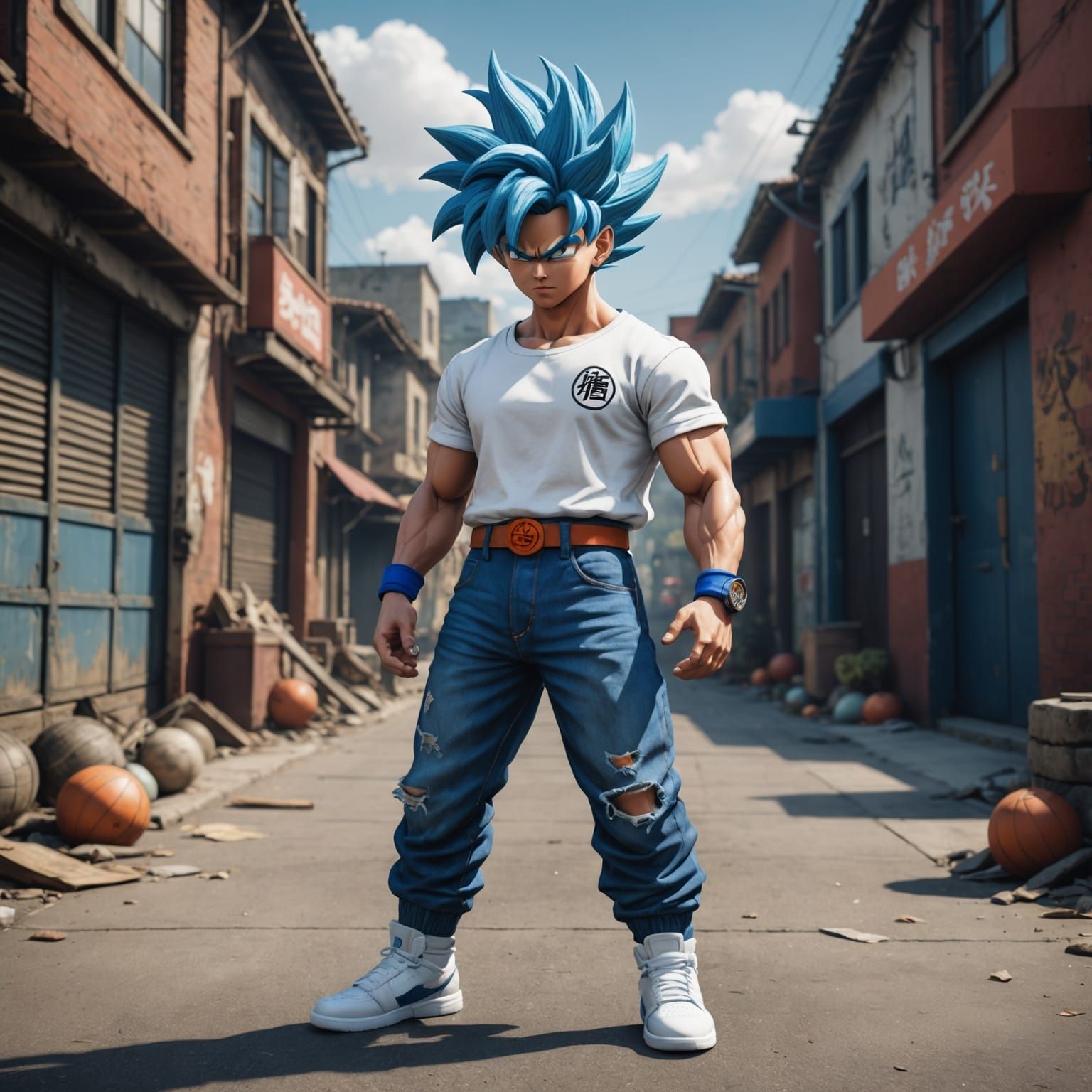Dragon Ball Z Character as Detailed Matte Painting