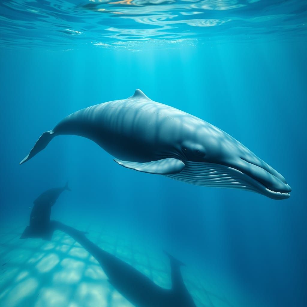 Humpback Whale in Sunlight: A Realistic Marine Scene
