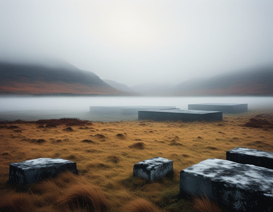 Autumn in the Scottish Highlands, in the Style of Rothko and...