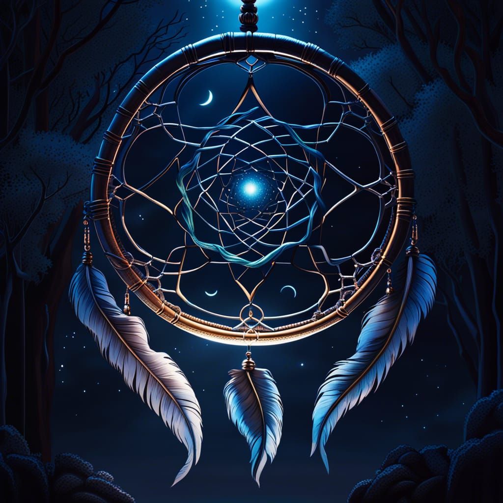 Majestic Dreamcatcher in Moonlight Nightscape