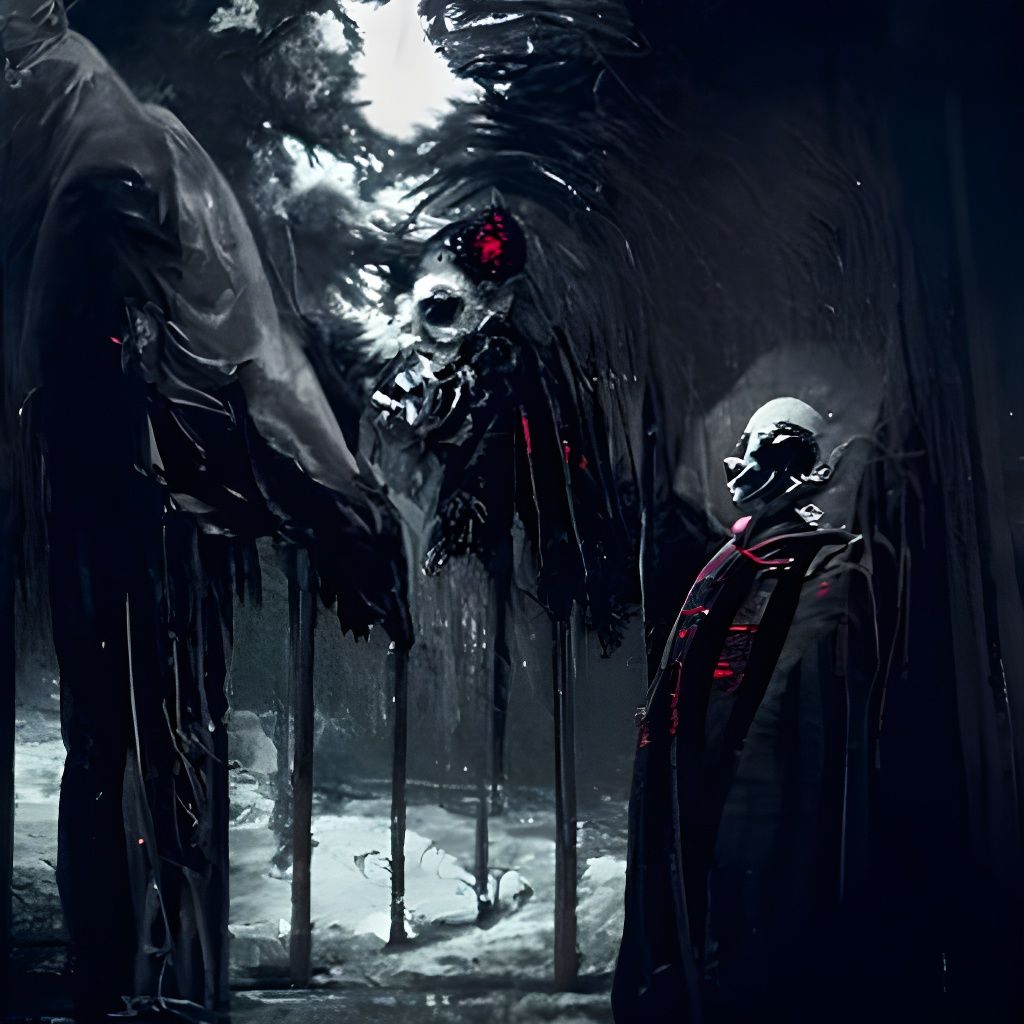 Sinister Black Christmas Horror in Gustave Doré Style